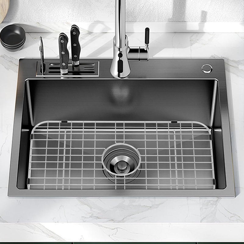 Fritoing Kitchen Sink Grid and Stainless Steel Sink Bottom Grid 24-1/8" x 12-5/8", Centered Drain with Corner Radius 1-1/2", Sink Racks for Protector of Kitchen Sink - Image 4